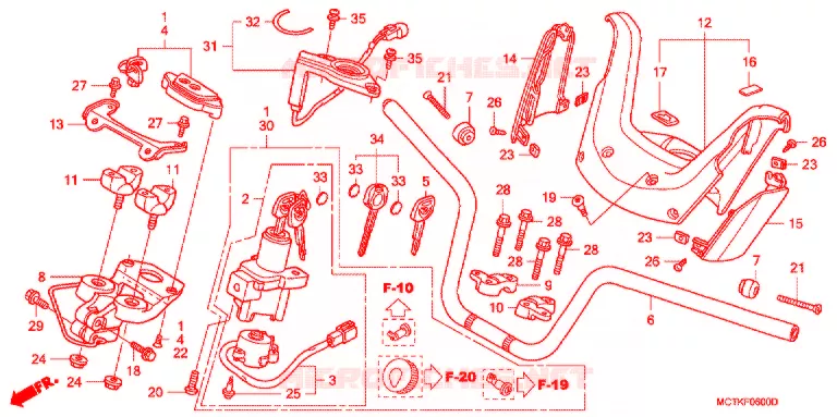 GUIDON - CARENAGE (FJS400A/D/FJS600A/D5-8) Honda SCOOTER 400 SILVERWING 2006  FJS400D5