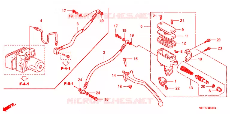 MAITRE-CYLINDRE DE FREIN ARRIERE (FJS400A/D/FJS600A/D5-8) Honda SCOOTER 400 SILVERWING 2006  FJS400D5