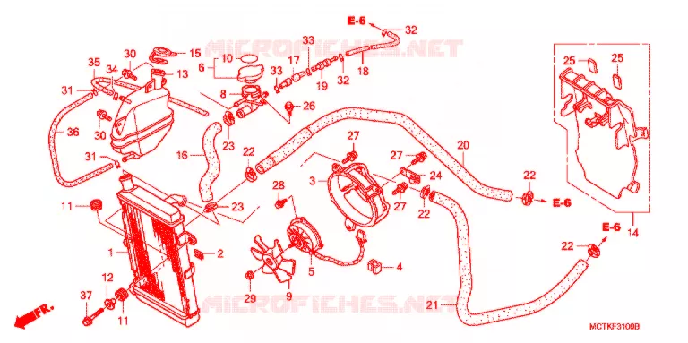 RADIATEUR (FJS400A/D/FJS600A/D5-8) Honda SCOOTER 400 SILVERWING 2006  FJS400D5