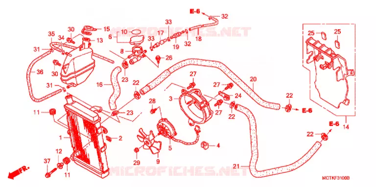 RADIATEUR (FJS400A/D/FJS600A/D5-8) Honda SCOOTER 600 SILVERWING 2005  FJS600A5_J