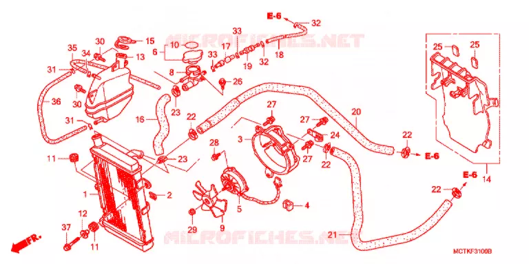 RADIATEUR (FJS400A/D/FJS600A/D5-8) Honda SCOOTER 600 SILVERWING 2005  FJS600D5
