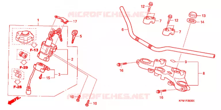 GUIDON - TE DE FOURCHE Honda MOTO 223 FTR 2003  FTR2233
