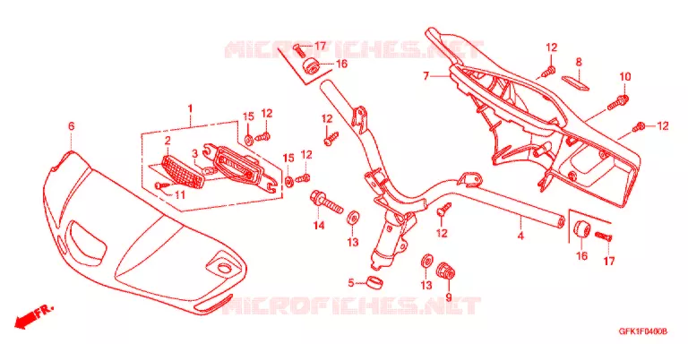 GUIDON Honda SCOOTER 50 DIO 2004  NSC50SH4