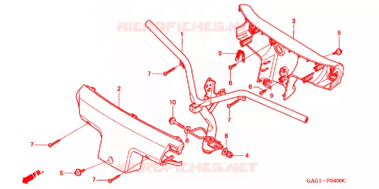 GUIDON - CARENAGE Honda SCOOTER 50 GYRO 1990  TC50M