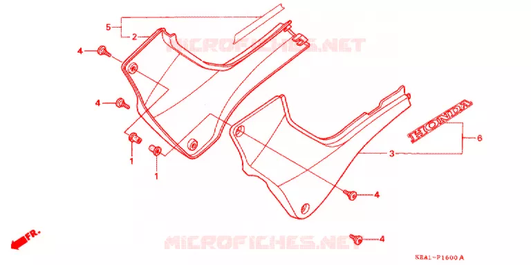 COUVERCLES LATERAUX Honda MOTO 250 HORNET 2002  CB250F1