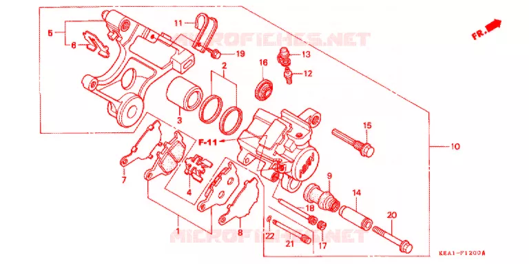 ETRIER DE FREIN ARRIERE Honda MOTO 250 HORNET 2002  CB250F1