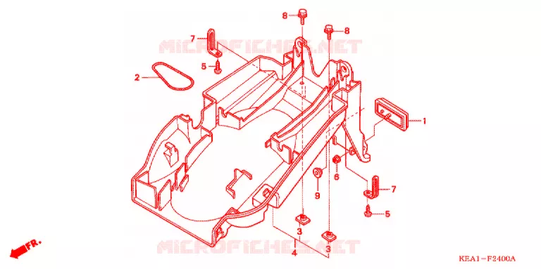 GARDE-BOUE ARRIERE Honda MOTO 250 HORNET 2001  CB250F1