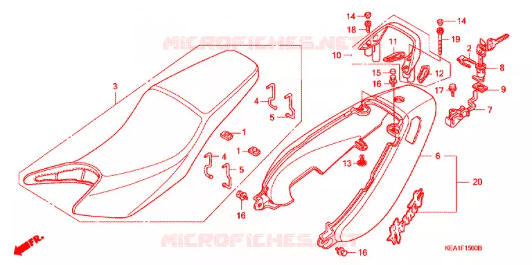 SELLE - CARENAGE ARRIERE Honda MOTO 250 HORNET 2001  CB250F1