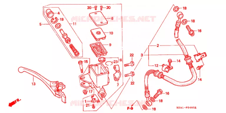 MAITRE CYLINDRE DE FREIN AVANT Honda MOTO 250 HORNET 2006  CB250F6