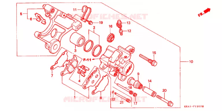 ETRIER DE FREIN ARRIERE Honda MOTO 250 HORNET 2007  CB250F7