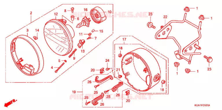 PHARE (CB250F6/7) Honda MOTO 250 HORNET 2007  CB250F7