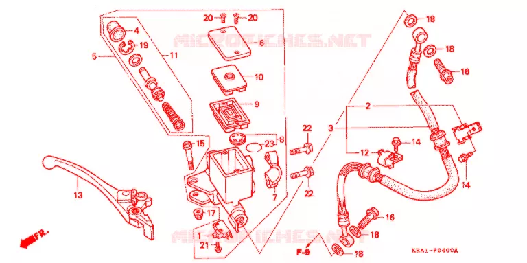 MAITRE CYLINDRE DE FREIN AVANT Honda MOTO 250 HORNET 1996  CB250FT