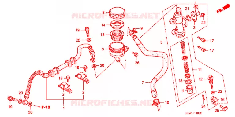 MAITRE-CYLINDRE DE FREIN ARRIERE Honda MOTO 250 HORNET 1996  CB250FT