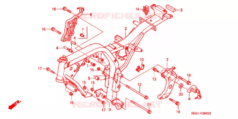 CADRE Honda MOTO 250 HORNET 1998  CB250FV