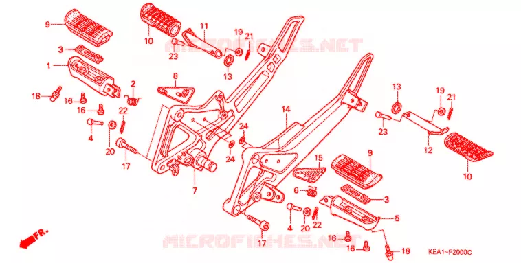 REPOSE PIED Honda MOTO 250 HORNET 1998  CB250FV