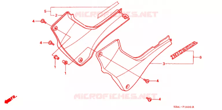 COUVERCLES LATERAUX Honda MOTO 250 HORNET 1999  CB250FX
