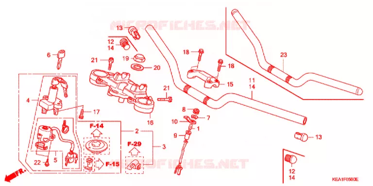 GUIDON - TE DE FOURCHE Honda MOTO 250 HORNET 1999  CB250FX