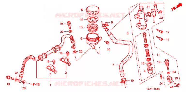 MAITRE-CYLINDRE DE FREIN ARRIERE Honda MOTO 250 HORNET 1999  CB250FX
