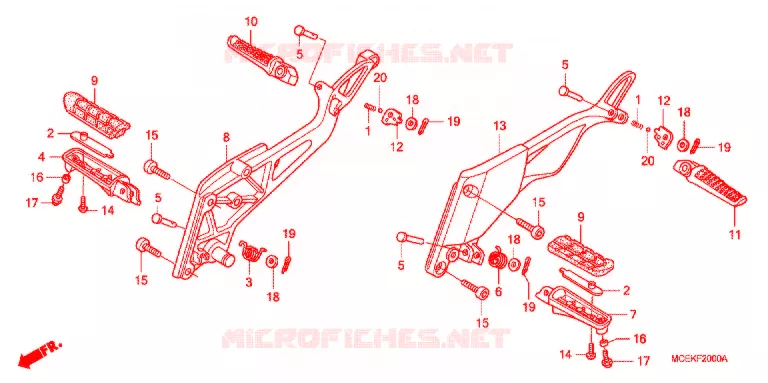 REPOSE PIED Honda MOTO 400 CB 2006  CB4006