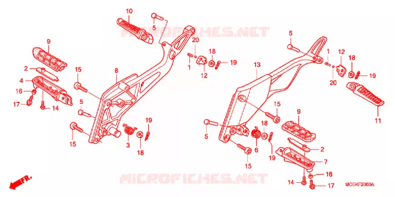 REPOSE PIED Honda MOTO 400 CB 2008  CB4008
