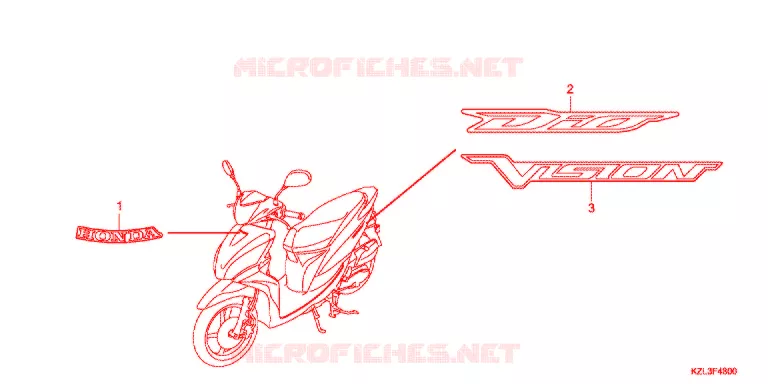 AUTOCOLLANTS Honda SCOOTER 110 VISION 2012  NSC110MPDC