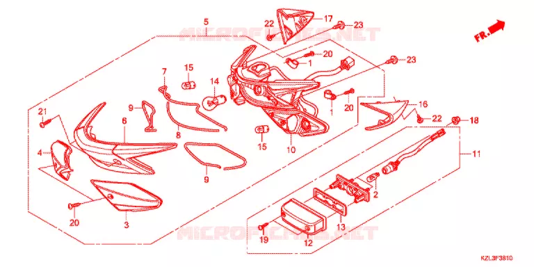 FEUX ARRIERE Honda SCOOTER 110 VISION 2012  NSC110MPDC