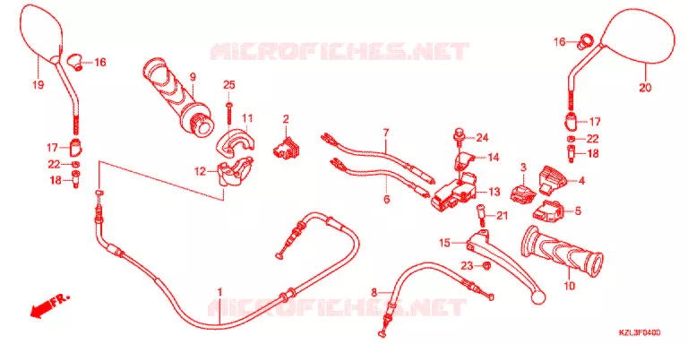 LEVIER DE GUIDON - CABLE - COMMODO Honda SCOOTER 110 VISION 2013  NSC110MPDC