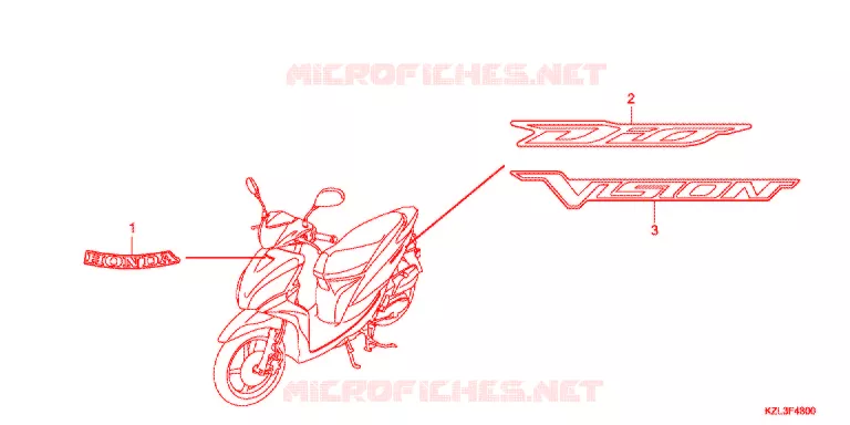 AUTOCOLLANTS Honda SCOOTER 110 VISION 2012  NSC110MPDC