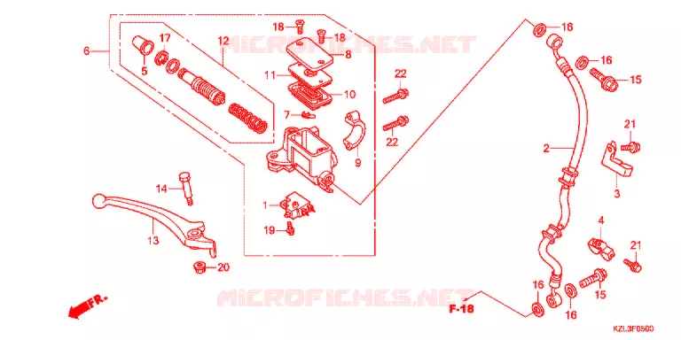 MAITRE CYLINDRE DE FREIN AVANT Honda SCOOTER 110 VISION 2012  NSC110MPDC