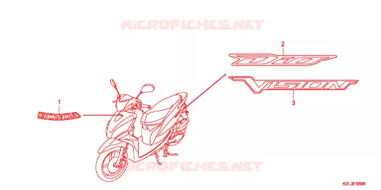 AUTOCOLLANTS Honda SCOOTER 110 VISION 2013  NSC110MPDC