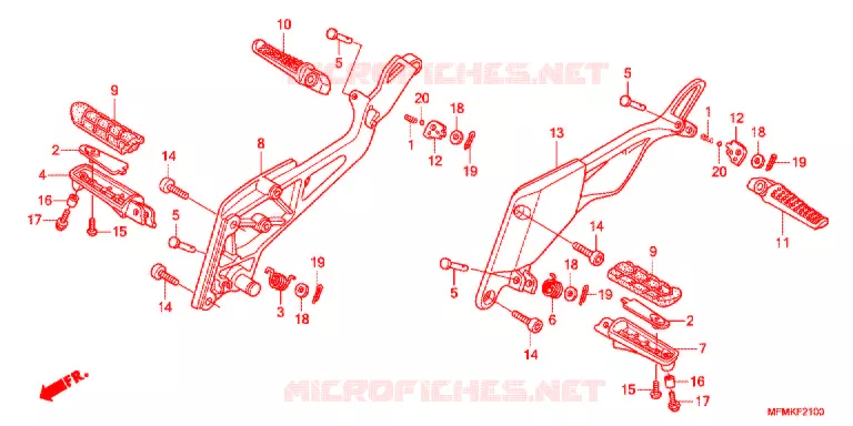 REPOSE PIED Honda MOTO 400 CB 2011  CB400B