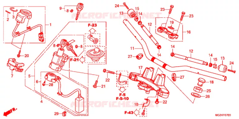 GUIDON - TE DE FOURCHE Honda MOTO 400 CB 2014  CB400FD