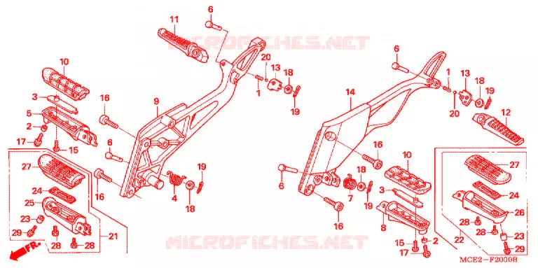 REPOSE PIED Honda MOTO 400 CB 2014  CB400L9