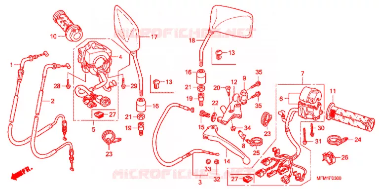LEVIER DE GUIDON - CABLE - COMMODO Honda MOTO 400 CB 2010  CB400SA