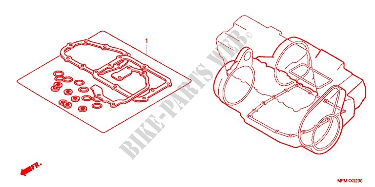 POCHETTE DE JOINTS B pour Honda CB 400 SUPER BOL D\'OR ABS VTEC REVO Half cowl attachment two-tone main color de 2011