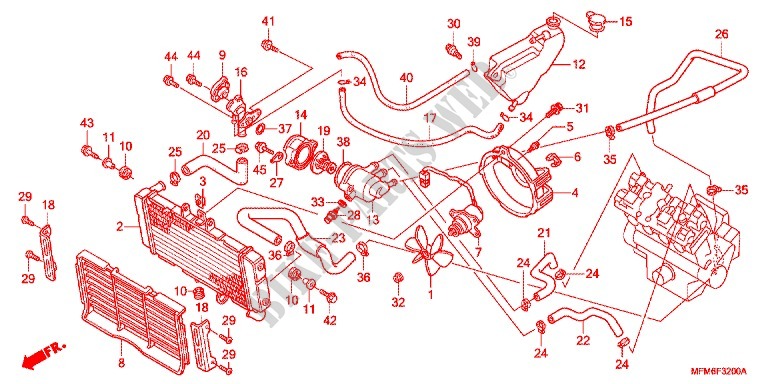 RADIATEUR pour Honda CB 400 SUPER BOL D\'OR ABS REVO WHITE de 2014