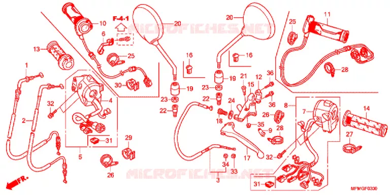 LEVIER DE GUIDON - CABLE - COMMODO Honda MOTO 400 CB 2016  CB400SAG