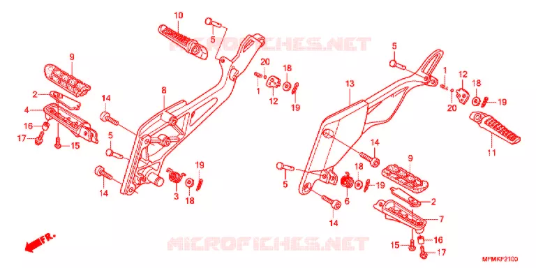 REPOSE PIED Honda MOTO 400 CB 2012  CB400SC
