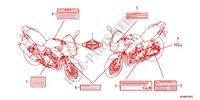 ETIQUETTE DE PRECAUTIONS (CB400S/SA/SAD) pour Honda CB 400 SUPER BOL D\'OR VTEC REVO WHITE de 2014