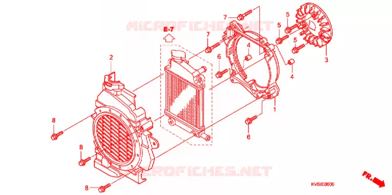 VENTILATEUR ET COUVERCLE DE RADIATEUR Honda MOTO 110 VARIO 2011  ACB110CBB