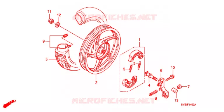ROUE ARRIERE (MOULURE) Honda MOTO 110 VARIO 2011  ACB110CSB