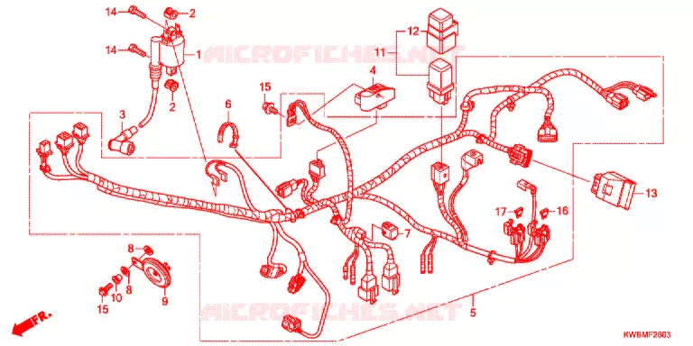 FAISCEAU DES FILS (AFP110CSFG/AFP110CRFG) Honda MOTO 110 WAVE 2017  AFP110CRFG