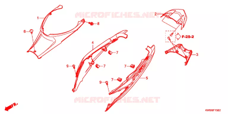 CARENAGE ARRIERE (AFP110CSFG/AFP110CRFG) Honda MOTO 110 WAVE 2017  AFP110CRFG