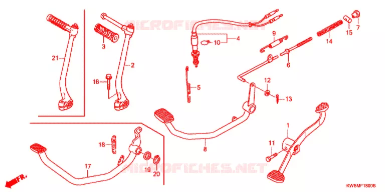 PEDALE - KICK Honda MOTO 110 WAVE 2016  AFP110CRFG