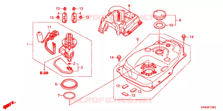 ROUE ARRIERE (AFP110MCR/AFP110CRF) Honda MOTO 110 WAVE 2016  AFP110CRFG