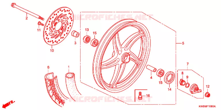 ROUE AVANT Honda MOTO 110 WAVE 2017  AFP110CRFG