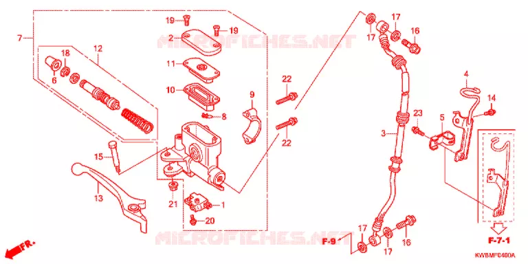 MAITRE CYLINDRE DE FREIN AVANT Honda MOTO 110 WAVE 2017  AFP110CSFG