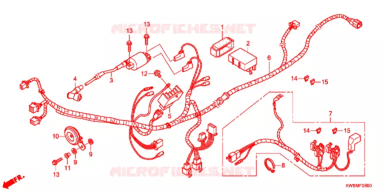 FAISCEAU DES FILS (AFP110KCSB) Honda MOTO 110 WAVE 2011  AFP110KCSB