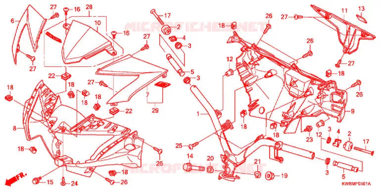 GUIDON (2) Honda MOTO 110 WAVE 2016  AFP110MCRE