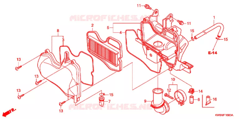 FILTRE A AIR (AFP110MCS/AFP110MCR/AFP110KCS) Honda MOTO 110 WAVE 2013  AFP110MCRE